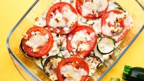Zucchini-Tomaten-Gratin mit Feta