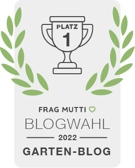 Siegel Garten-Blog der Frag Mutti Blogwahl 2022 für Wildes Gartenherz!