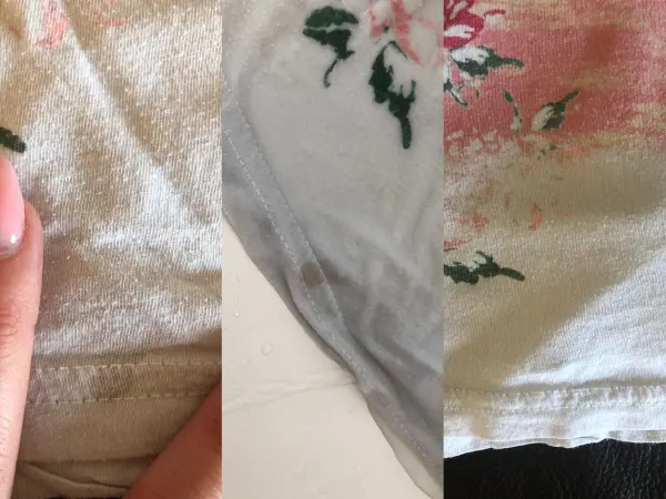 Dieser Fleck war etwas hartn&auml;ckig und brauchte noch eine zweite Behandlung.Beim zweiten Mal habe ich nach der Einwirkzeit nochmal kr&auml;ftig mit dem Waschlappen &uuml;ber den Fleck gerieben und nach dem Waschgang war der Fleck dann weg.
