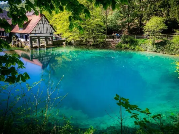 Wo, wenn nicht hier - am Blautopf - gibt es Wasserfrauen? Im langen H&ouml;hlensystem suchen Taucher:innen nach ihnen.