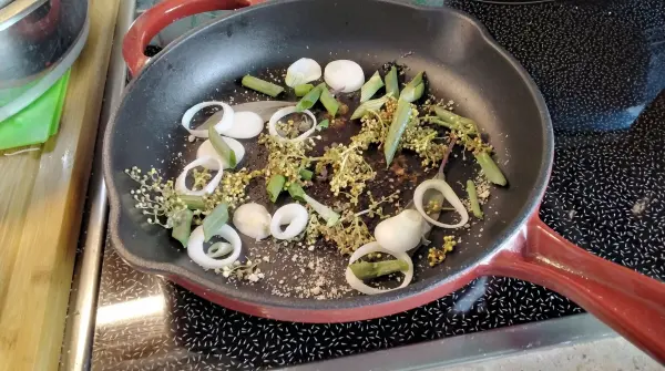 Als Begleitung habe ich mir eine Holunderso&szlig;e ausgedacht. Sie schmeckt einfach k&ouml;stlich!