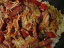 Reis-Paprika-Tomaten-Auflauf