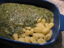 Gnocchi-Spinat-Auflauf mit Schinken