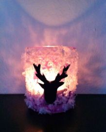 Teelichtglas weihnachtlich verzieren