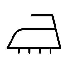 Das Waschsymbol B&uuml;geleisen mit kleinen Strichen auf der unteren Linie gibt an, dass man die Kleidung mit Dampf b&uuml;geln kann.