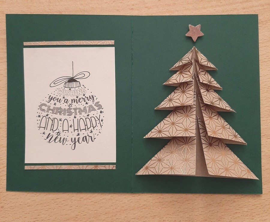 Weihnachtskarte Tannenbaum  3D Klappkarte Glückwünschkarte Weihnachstbaum