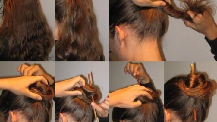 Mit dieser einfachen Anleitung steckst Du Deine Haare schnell und praktisch mit einem Stift zu einem sch&ouml;nen Dutt hoch.