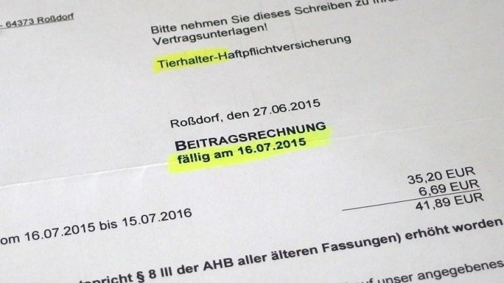 Eine Rechnung liegt auf einem Tisch und informiert &uuml;ber Zahlungsdetails und Fristen f&uuml;r eine j&auml;hrliche Abrechnung.