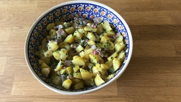 Kartoffelsalat mit Fisch - Schlesischer Kartoffelsalat - Rezept