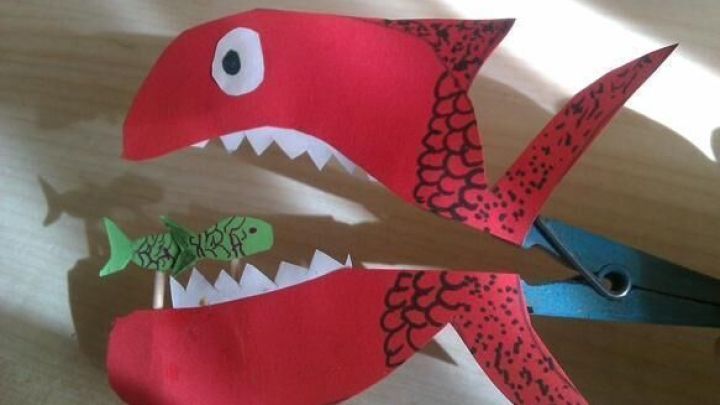Basteln Mit & für Kinder basteln Große Fische & kleine Fische mit Basteln Mit Holz FUr Kinder ~ Basteln Mit & für Kinder basteln Große Fische & kleine Fische mit
