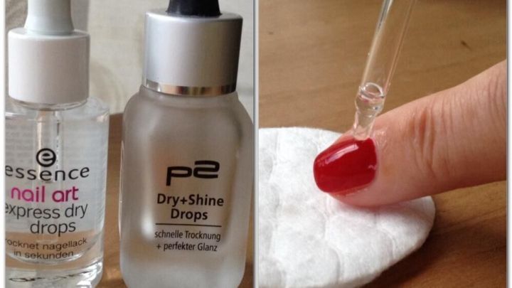 Mit speziellen Trockentropfen wie auf dem Bild wird dein Nagellack in Sekunden trocken und bekommt zus&auml;tzlichen Glanz.