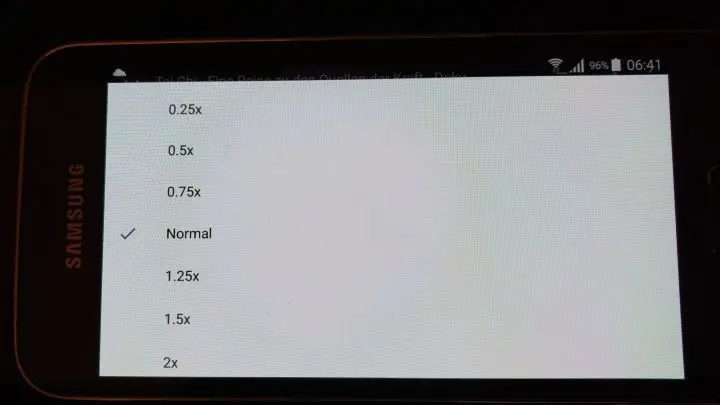 Video bei angew&auml;hlter Geschwindigkeit betrachten.
