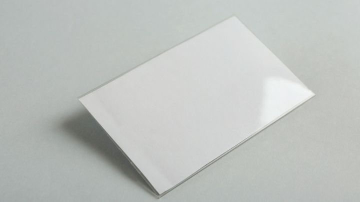 Ein leeres Blatt Papier liegt flach auf einem grauen Untergrund, bereit f&uuml;r eine einfache To-do-Liste.