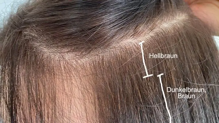 Mit der Zeit stieg ich beim Ansatzfärben auf Hellbraun um. Weitere Male habe ich damit meinen Ansatz gefärbt