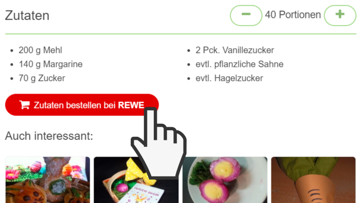 Der neue Button zum Bestellen von Zutaten befindet sich immer unter der Zutatenliste.