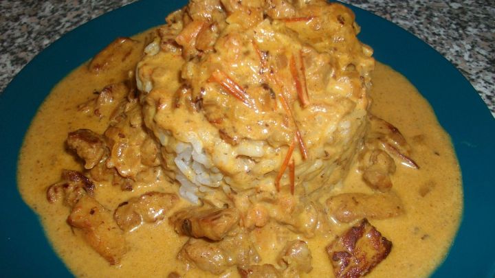 Mein neu interpretiertes Schweinefleisch im asiatischen Style. Dazu gab es k&ouml;stlichen Jasminreis.