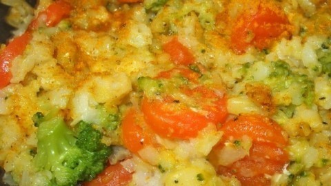 Gebratener Eierreis mit Curry & Gemüse - super einfach