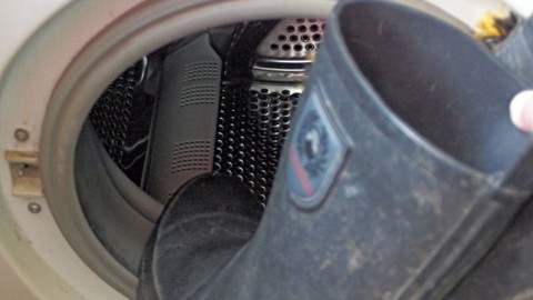 Gummistiefel in die Waschmaschine