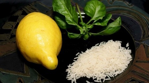 Zitronen-Basilikum-Reis