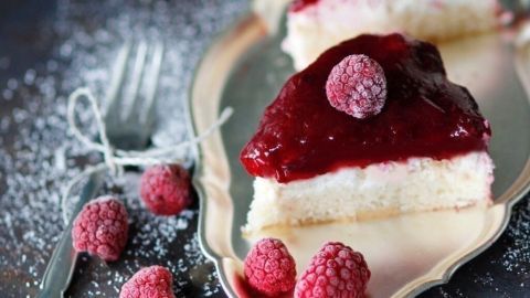 Frischkäsetorte mit Himbeeren