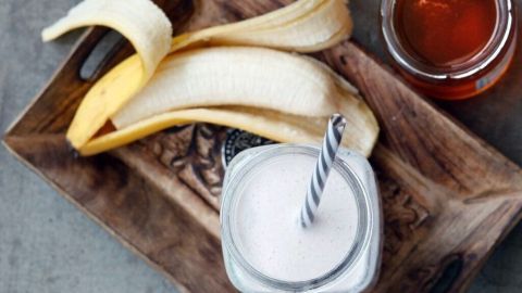 Bananendrink - gesundes Frühstück für Kinder