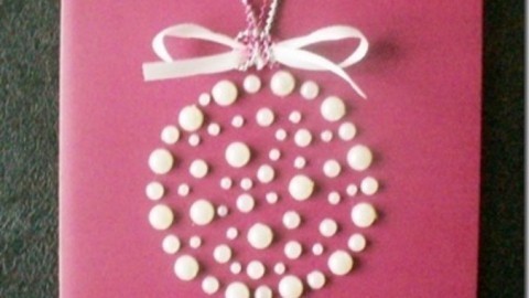 DIY Weihnachtskarte mit Perlen