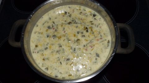 3 Liter Lauch-Kartoffelsuppe mit Frischkäse