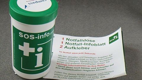 Notfalldose im Kühlschrank