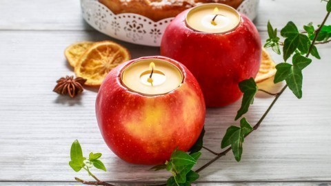 Apfelkerzen selber basteln - stimmungsvolle Herbstdeko
