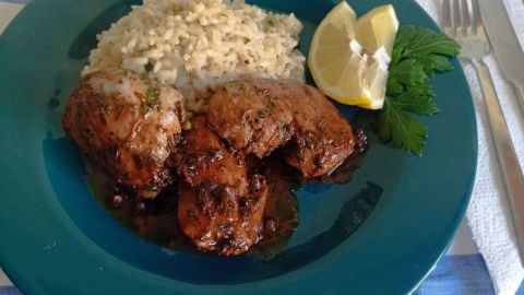 Risotto mit gebratenem Hähnchenfilet