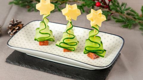 Gurken-Tannenbaum: Schneller Snack für Weihnachten