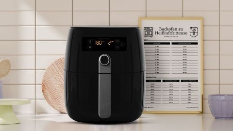 Nutze unseren praktischen Umrechner für die Heißluftfritteuse, um die perfekte Garzeit und Temperatur zu erzielen.
