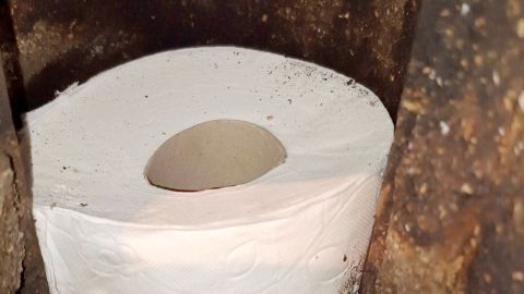 Eine Klopapierrolle im Kamin nimmt Kondenswasser auf. Alle 4 bis 5 Monate sollte die Rolle im Kamin gegen eine neue ausgetauscht werden.