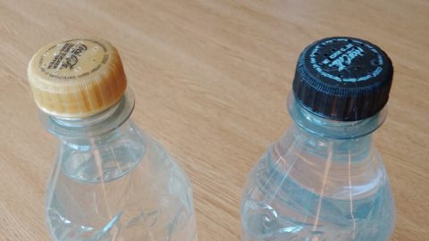 Selbstgemachte Ballbrausen aus PET-Flaschen für dosierbares Gießen bei der Anzucht von Jungpflanzen.
