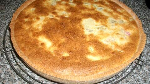 Saftiger Rhabarberkuchen mit Grieß: So einfach gelingt dir der leckere Kuchenklassiker zu Hause, wie im Rezept beschrieben.