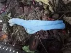 Löchrige Socken aus 100 % Baumwolle oder Wolle für den Kompost