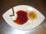 Limonen-Quarkmousse mit Amarettokirschen