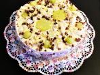 Sommerliche Mascarpone-Melonentorte auf Reiswaffelboden