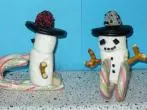 Tischedekoration: Marshmallow Schneemann