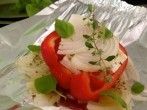 Paprikah&auml;lften <strong>gef&uuml;llt</strong> mit Schafs- oder Ziegenk&auml;se