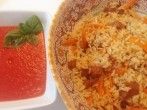 Plov mit <strong>Lammfleisch</strong> & Tomaten-Paprika-Knoblauchso&szlig;e