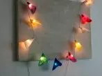 Lichterkette mit selbst gebastelten Schirmchen