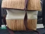 FoldOver-Tasche aus Dekostoff und Korkleder