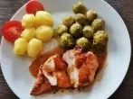 Hähnchenbrust mit Rosenkohl & Kartoffeln