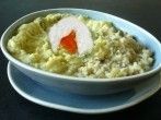 Kartoffelpüree mit süßsaurer Soße und pochiertem Ei