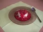 Pannacotta mit Mus aus frischen Himbeeren