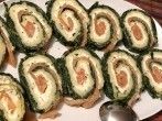 Lachsrolle mit Spinat und Frischkäse