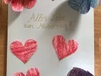 DIY Karte zum Muttertag mit Papierblumen und Herzen