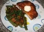 Paniertes Schnitzel mit Karotten & Bohnen