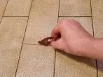 Schmutzige Fugen mit Schleifpapier säubern